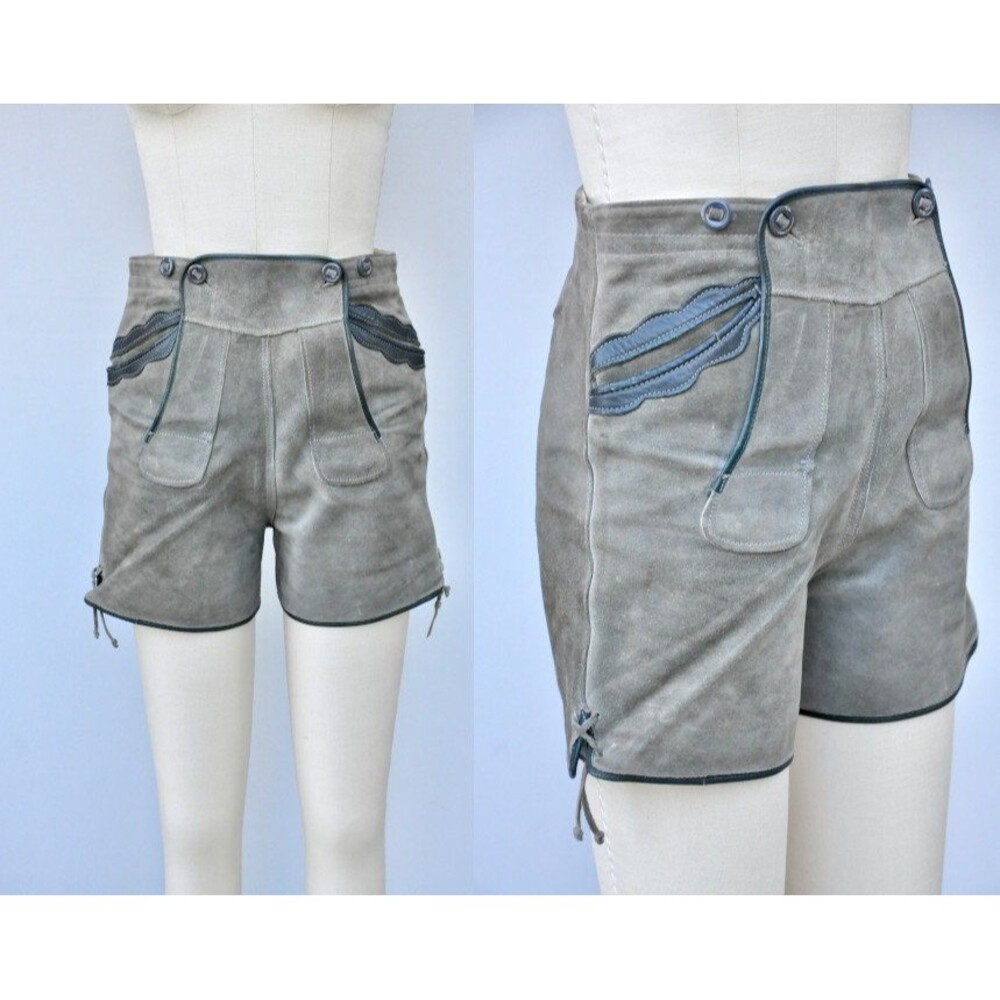 LEDERHOSEN Leather Suede Trachten Pants Shorts - Bavarian Oktoberfest  XS
